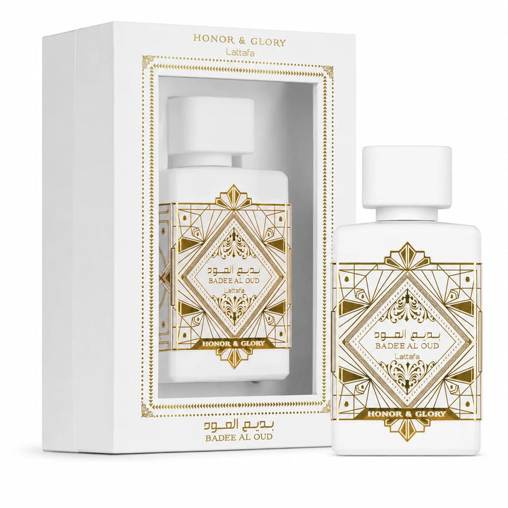 Lattafa Bade’e Al Oud Honor &amp; Glory Eau de Parfum 3.4 Fl Oz (100ml) – Unisex Perfume with Pineapple, Crème Brûlée, Spices, Vanilla &amp; Sandalwood – Warm Gourmand Fragrance