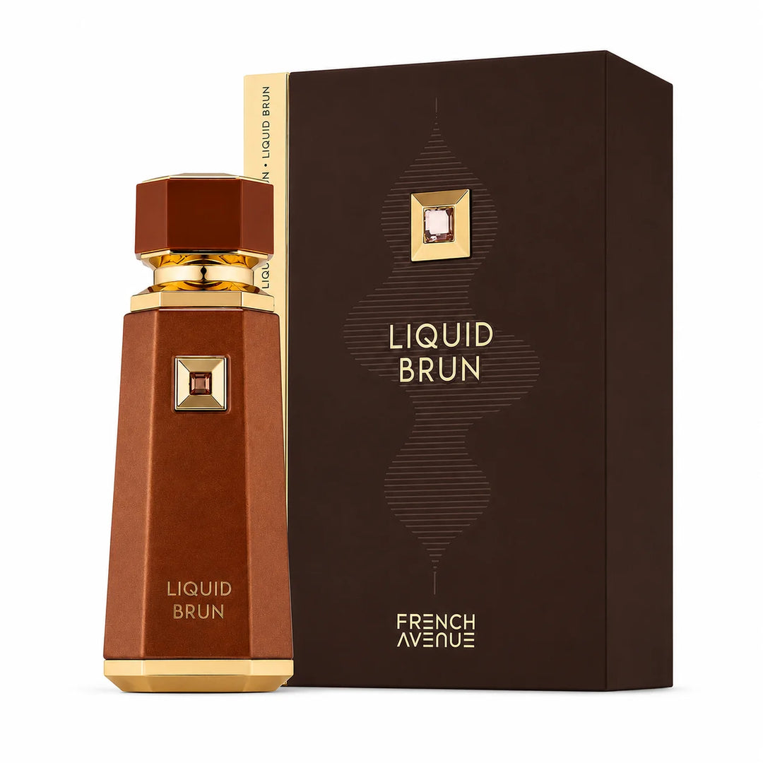 French Avenue Liquid Brun Eau de Parfum 3.4 Fl Oz (100ml) – Warm Vanilla, Cinnamon, Amber &amp; Woody Fragrance – Long-Lasting EDP Spray for Men