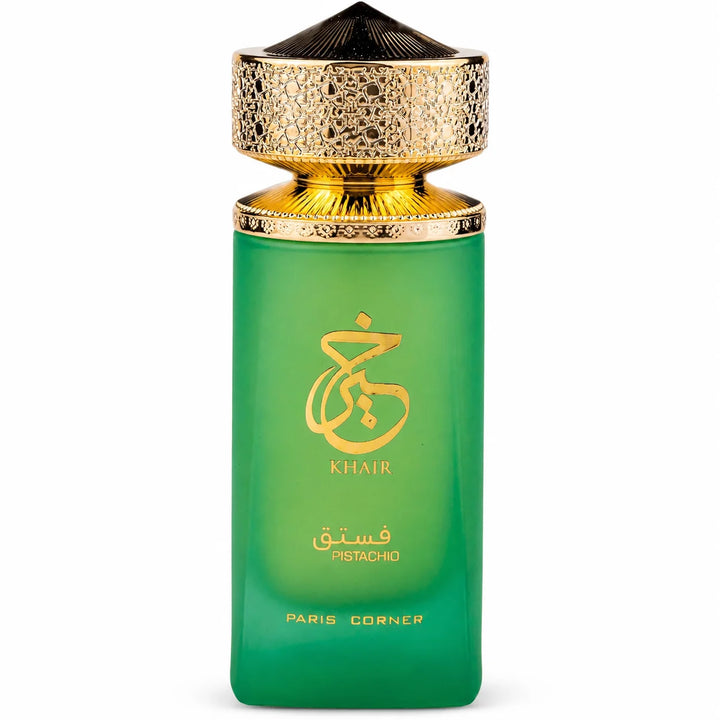 Paris Corner Khair Pistachio Eau de Parfum 3.4 Fl Oz (100ml) – Sweet Pistachio, Vanilla &amp; Creamy Gourmand Fragrance – Long-Lasting EDP Spray for Women and Men