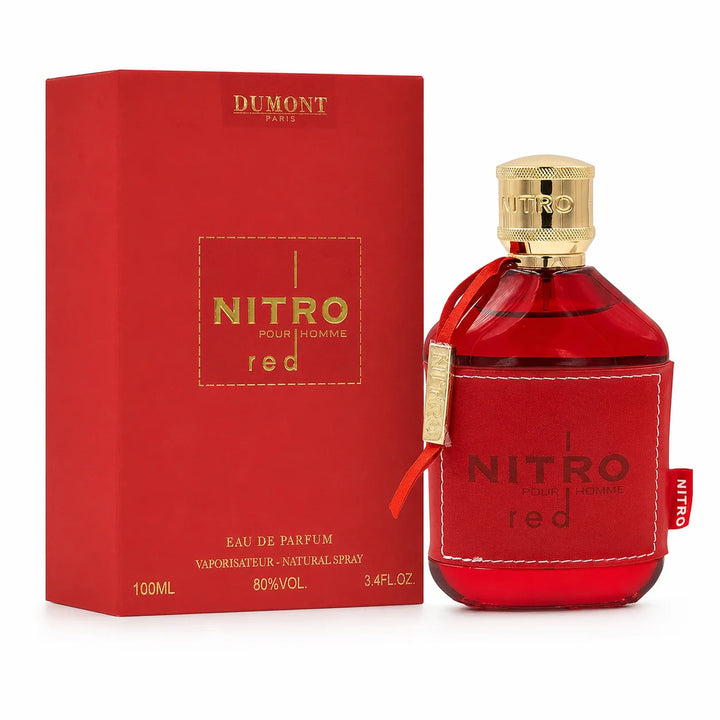 Dumont Nitro Red Pour Homme Eau de Parfum 3.4 Fl Oz (100ml) – Fruity, Citrus, Sweet &amp; Woody Men’s Fragrance – Long-Lasting EDP Natural Spray for Men