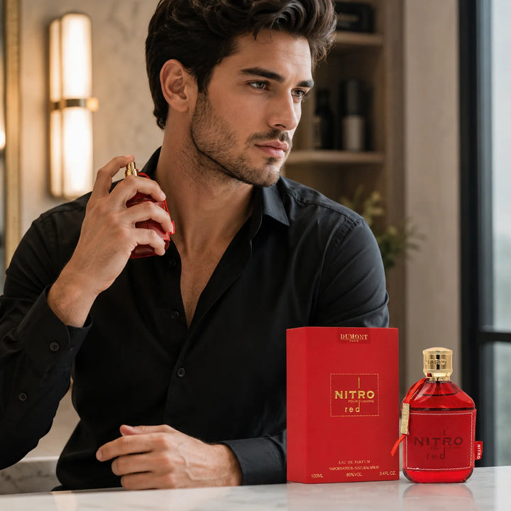 Dumont Nitro Red Pour Homme Eau de Parfum 3.4 Fl Oz (100ml) – Fruity, Citrus, Sweet &amp; Woody Men’s Fragrance – Long-Lasting EDP Natural Spray for Men