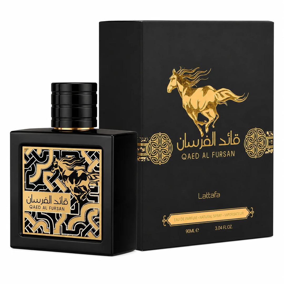 Lattafa Qaed Al Fursan Eau de Parfum 3.04 Fl Oz (90ml) – Aromatic Fruity Woody Fragrance for Men – Pineapple, Saffron, Jasmine, Cedar &amp; Amber Notes