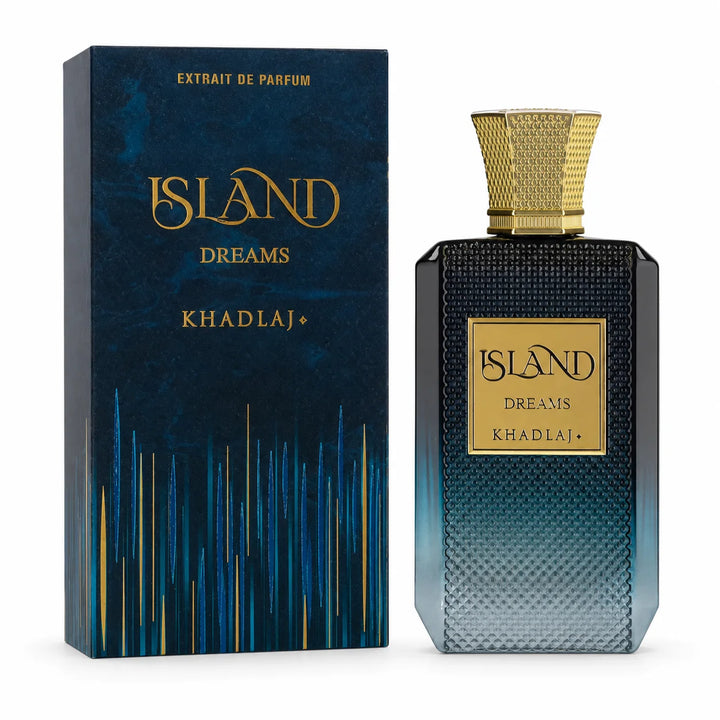Khadlaj Island Dreams Extrait de Parfum – 3.4 Fl Oz (100ml) – Tropical Fruity Gourmand Fragrance for Men &amp; Women – Coconut, Pineapple, Vanilla &amp; Amber – Long Lasting Unisex Perfume Spray