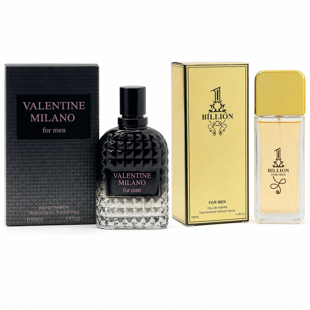 Men’s Cologne Set 2 Pack – Long Lasting Eau de Parfum for Men 100ml Each – Warm Spicy Sweet Fragrance, Fresh Masculine Perfume Gift Set – Milano Men &amp; Gold Edition