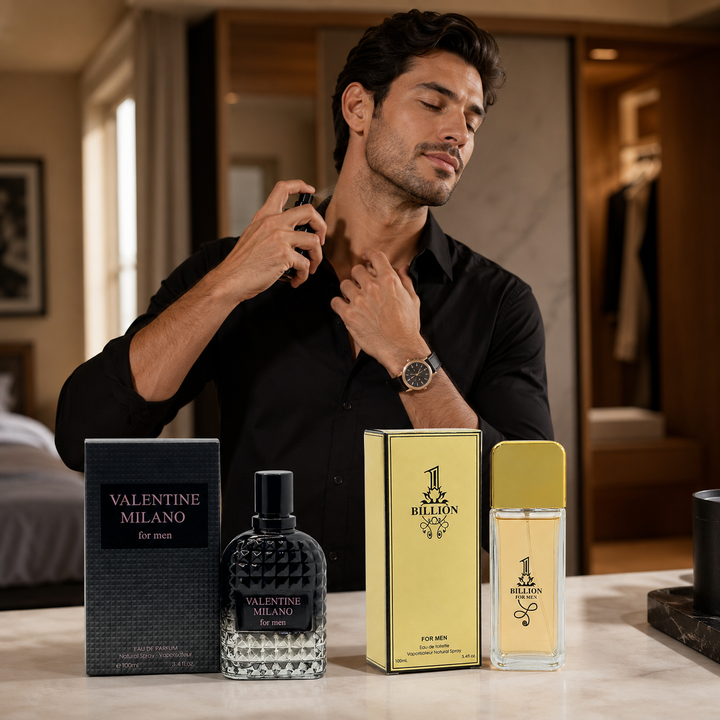 Men’s Cologne Set 2 Pack – Long Lasting Eau de Parfum for Men 100ml Each – Warm Spicy Sweet Fragrance, Fresh Masculine Perfume Gift Set – Milano Men &amp; Gold Edition