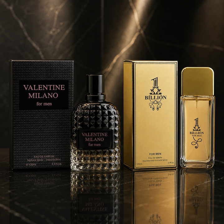 Men’s Cologne Set 2 Pack – Long Lasting Eau de Parfum for Men 100ml Each – Warm Spicy Sweet Fragrance, Fresh Masculine Perfume Gift Set – Milano Men &amp; Gold Edition