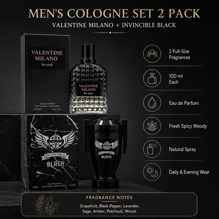 Milano Men &amp; Invincible Black 2-Pack 100ml | Men&