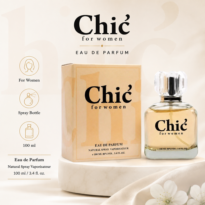 Chic for Women 3.4 oz Eau de Parfum | Fresh Fruity Floral Scent