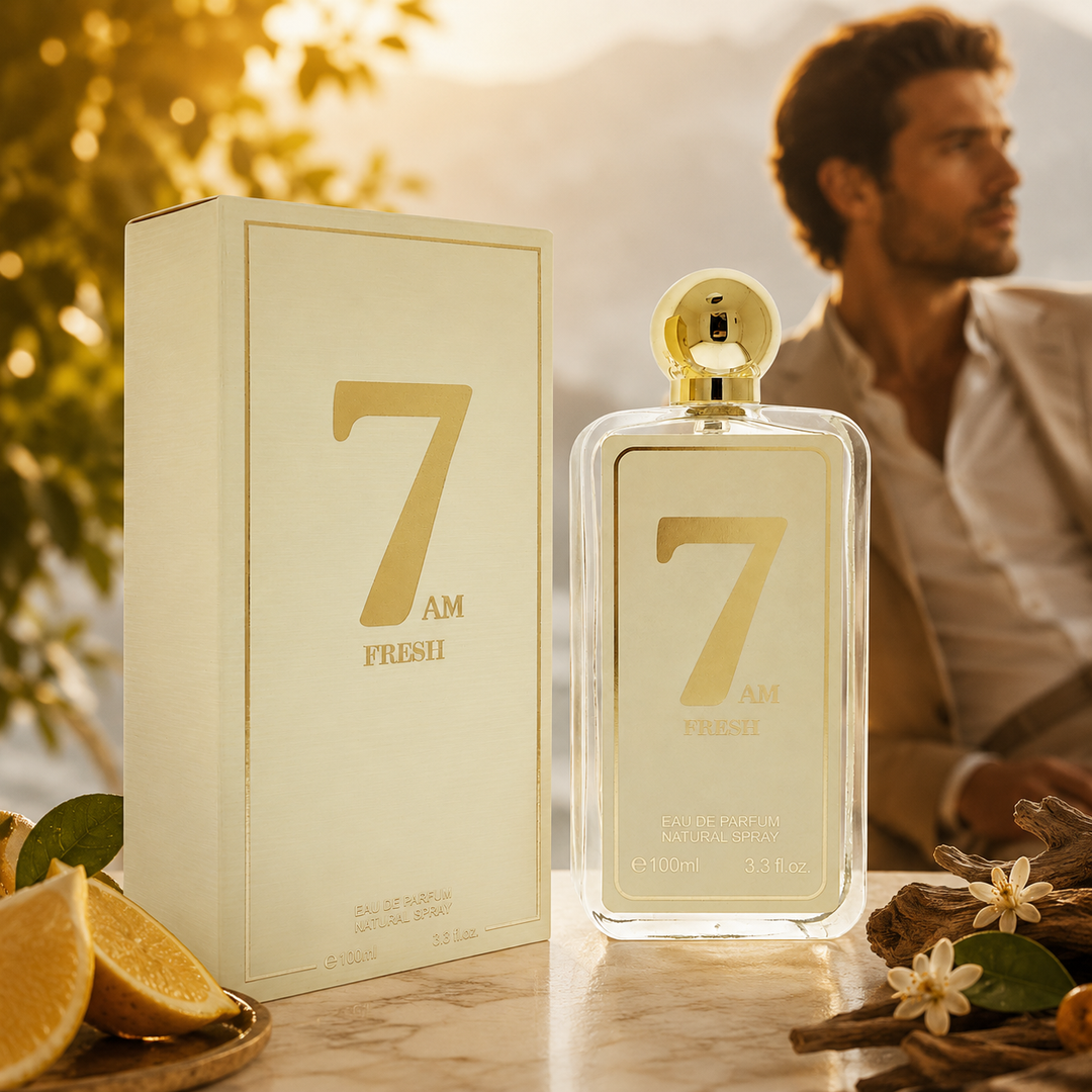 7 AM Fresh Eau de Parfum 100ml (3.3 oz) – Long Lasting Fresh Citrus Woody Perfume for Men &amp; Women – Clean Morning Fragrance Spray – Everyday Light Luxury Scent