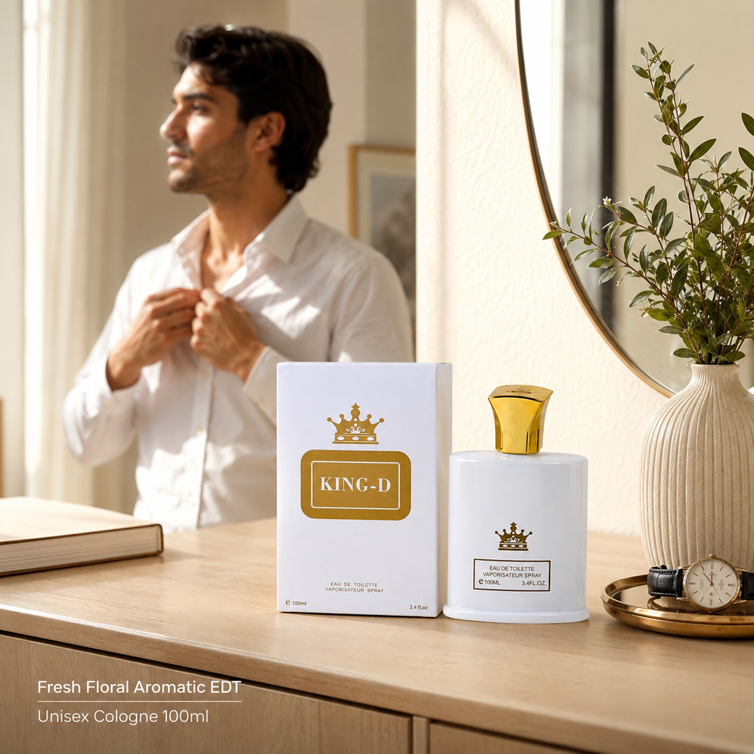 King-D White Unisex Cologne 100ml | Fresh Floral Aromatic EDT