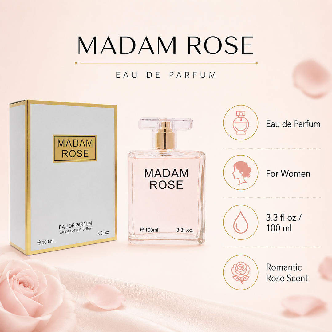 Madam Rose 3.3 oz Eau de Parfum for Women | Romantic Rose Scent