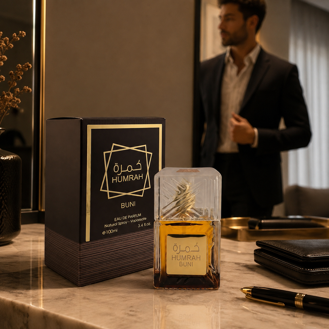 Humrah BUNI Eau de Parfum 3.4 oz (100 ml) – Unisex Warm Spicy Coffee Fragrance – Long Lasting Aromatic Perfume with Woody &amp; Sweet Notes – Bold Evening Scent for Men &amp; Women