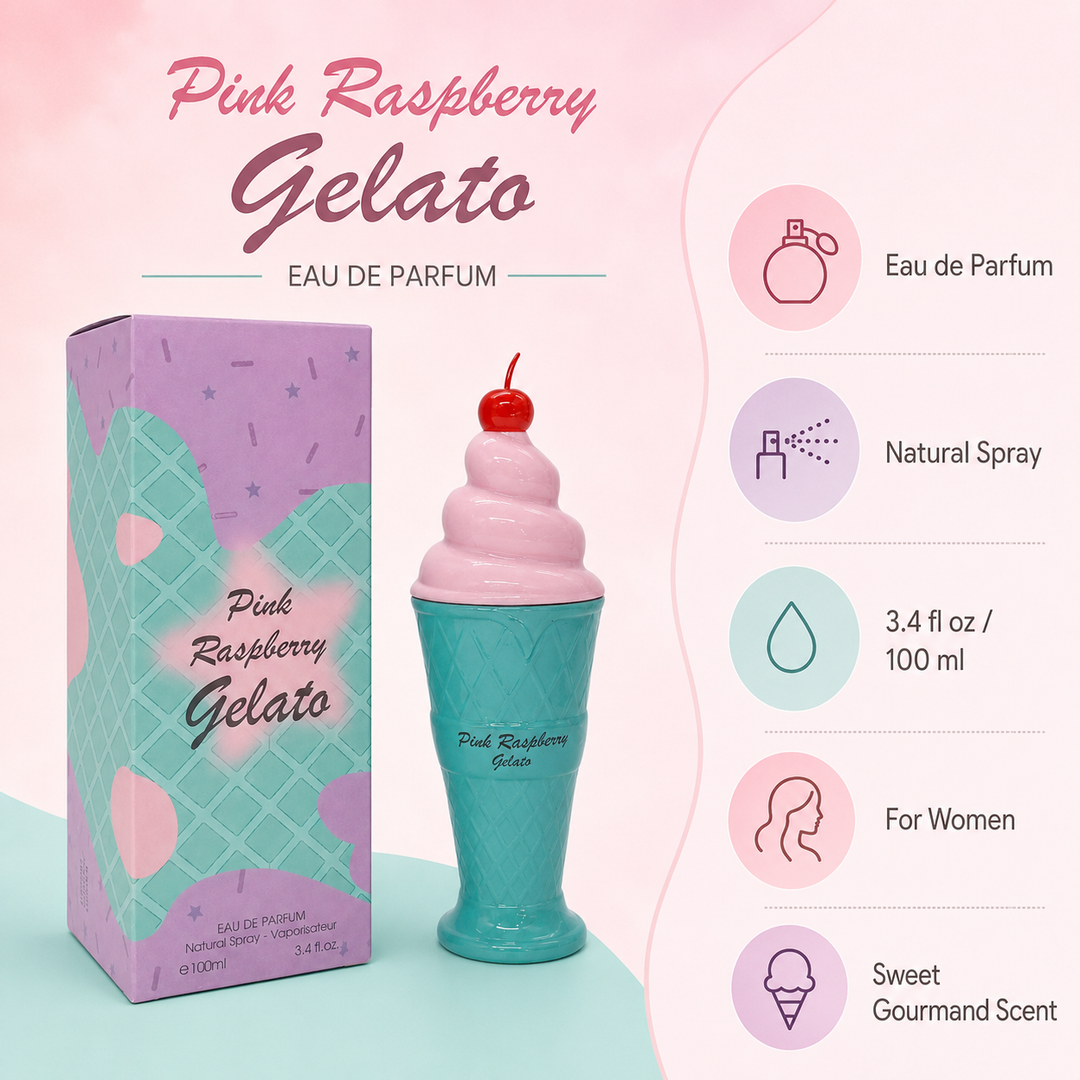Pink Raspberry Gelato 3.4 oz EDP for Women | Sweet Gourmand Scent