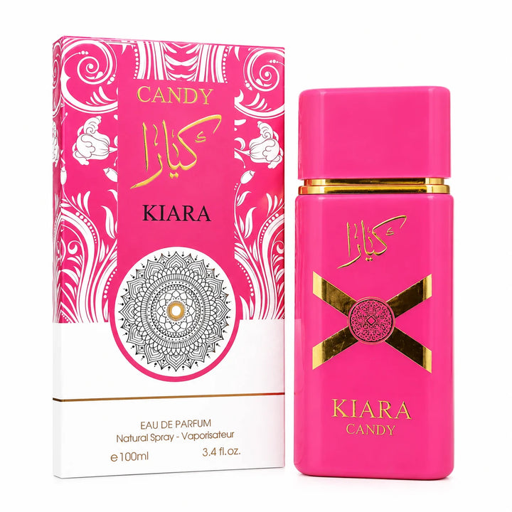 Kiara Candy Eau de Parfum for Women 3.4 Fl Oz (100ml) – Long Lasting Sweet Fruity Floral Perfume – Gourmand Vanilla Candy Fragrance Spray for Women