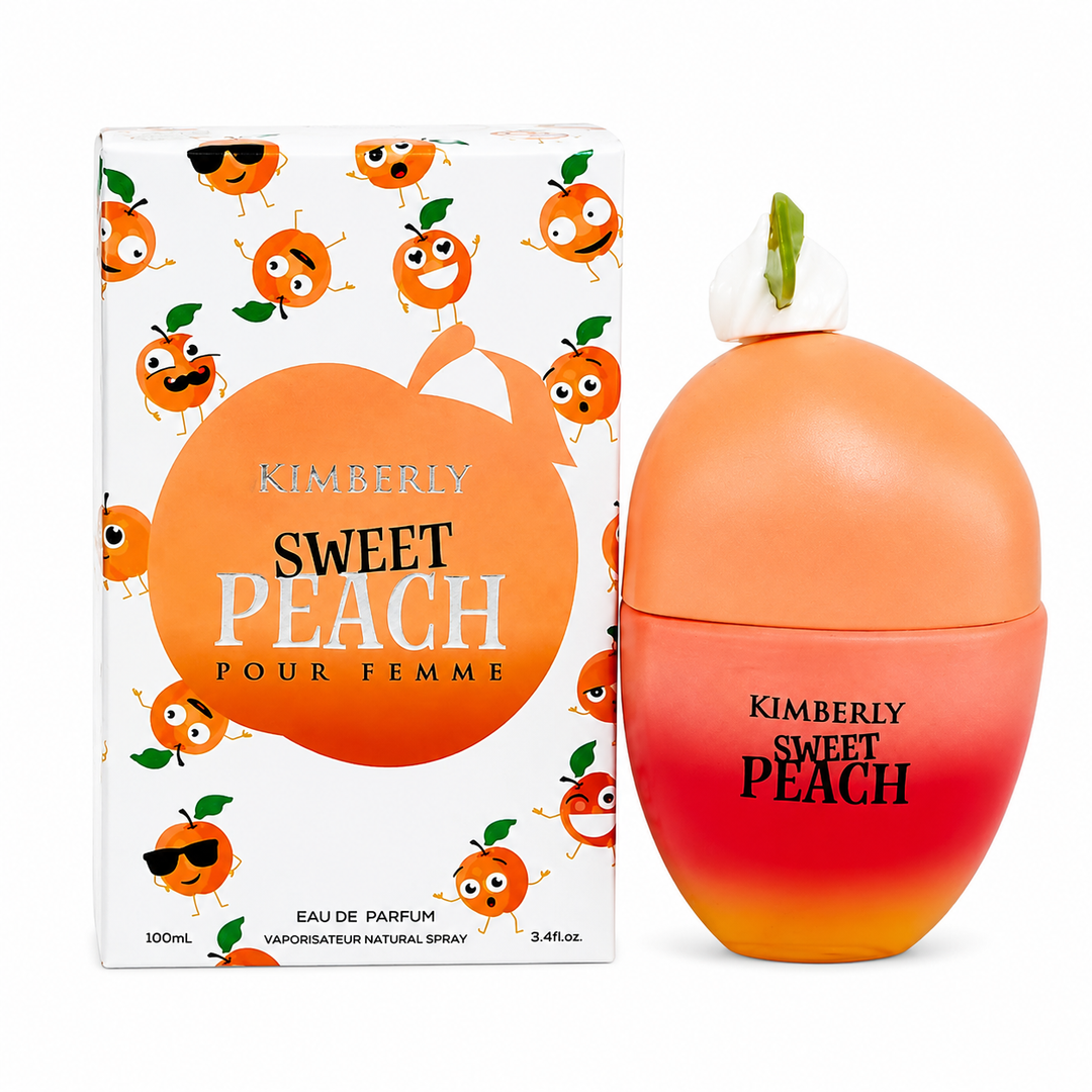 Kimberly Sweet Peach Eau de Parfum for Women 3.4 Fl Oz (100ml) – Long Lasting Fruity Floral Peach Perfume – Sweet Feminine Fragrance Spray for Daily Wear &amp; Gifts