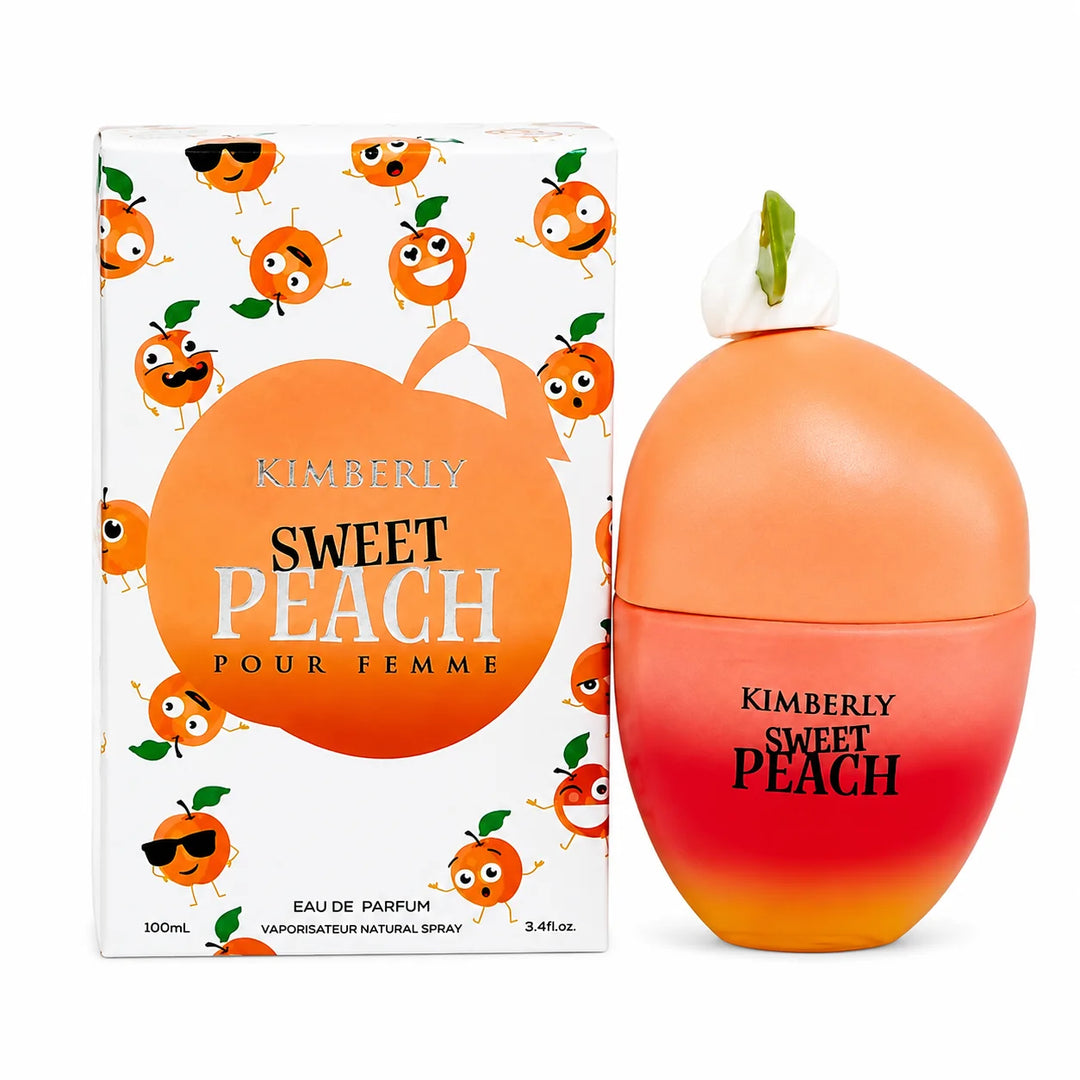 Kimberly Sweet Peach Eau de Parfum for Women 3.4 Fl Oz (100ml) – Long Lasting Fruity Floral Peach Perfume – Sweet Feminine Fragrance Spray for Daily Wear &amp; Gifts