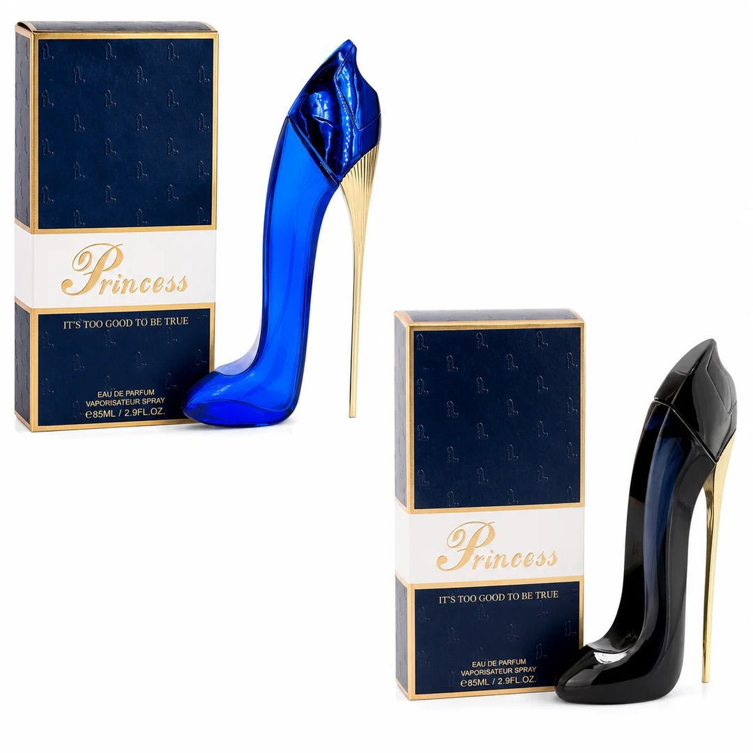 Princess Blue &amp; Black High Heel Perfume Gift Set for Women – 2 Piece Eau de Parfum Bundle, Long Lasting Fresh Floral &amp; Warm Oriental Fragrance Collection, Luxury Women&