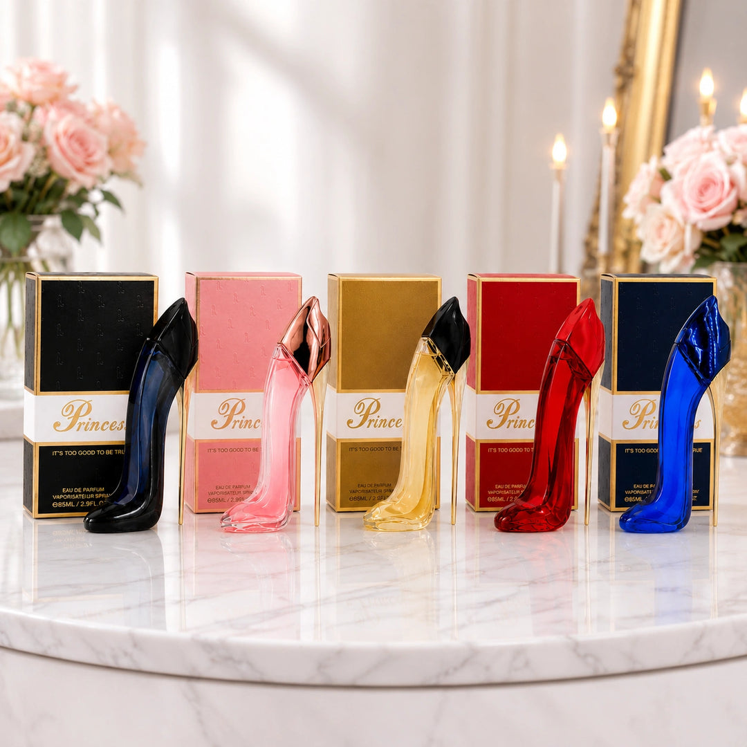 Princess Luxury High Heel Perfume Gift Set for Women – 5 Piece Eau de Parfum Collection, Long Lasting Floral, Fruity, Oriental &amp; Warm Fragrances, Premium Women&