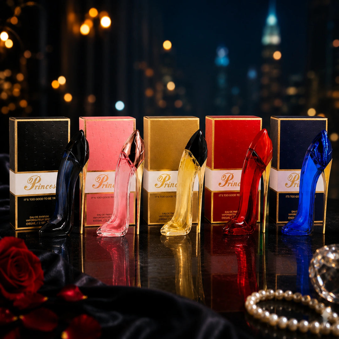 Princess Luxury High Heel Perfume Gift Set for Women – 5 Piece Eau de Parfum Collection, Long Lasting Floral, Fruity, Oriental &amp; Warm Fragrances, Premium Women&