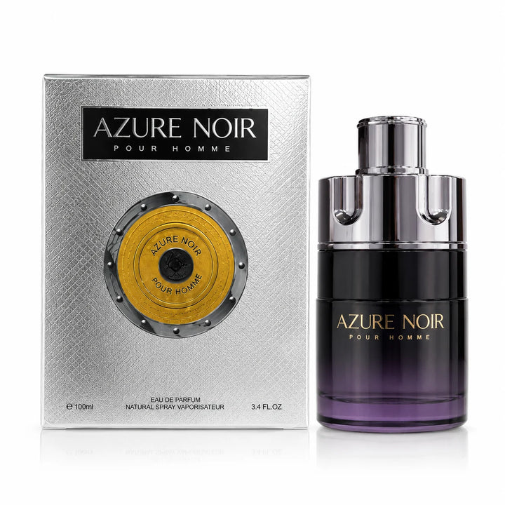 Azure Noir Pour Homme Eau de Parfum for Men 3.4 Fl Oz (100ml) – Long Lasting Woody Aromatic Men&