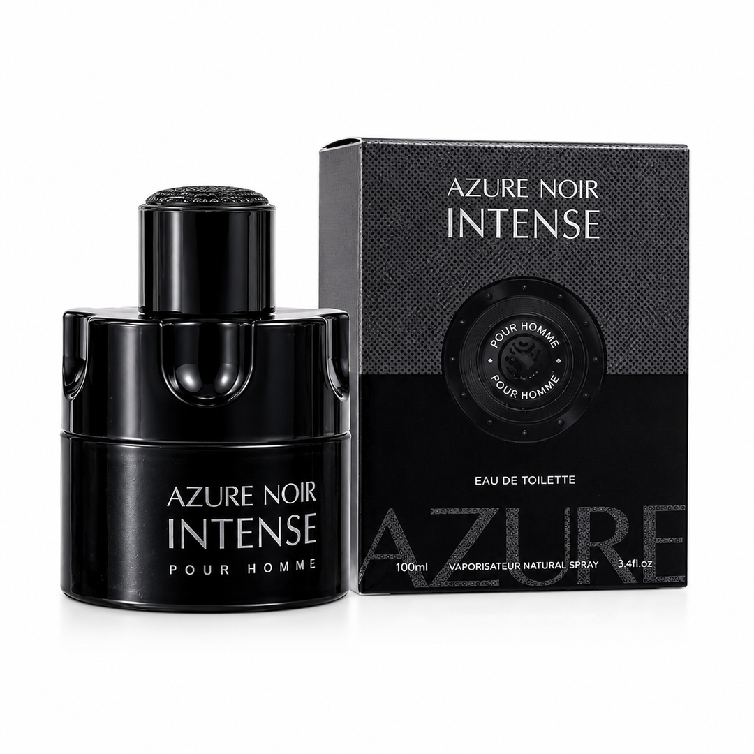Azure Noir Intense Pour Homme Eau de Toilette for Men 3.4 Fl Oz (100ml) – Long Lasting Woody Spicy Men&