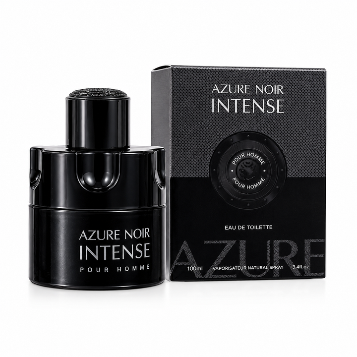 Azure Noir Intense Pour Homme Eau de Toilette for Men 3.4 Fl Oz (100ml) – Long Lasting Woody Spicy Men&