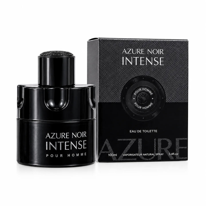 Azure Noir Intense Pour Homme Eau de Toilette for Men 3.4 Fl Oz (100ml) – Long Lasting Woody Spicy Men&