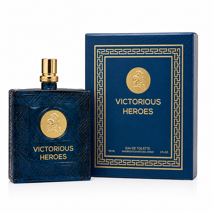 Victorious Heroes Eau de Toilette for Men 3 Fl Oz (90ml) – Long Lasting Fresh Woody Aromatic Men&
