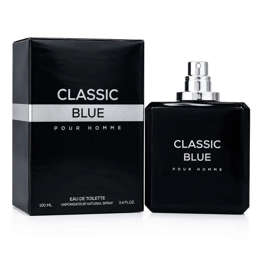 Classic Blue Pour Homme Eau de Toilette for Men 3.4 Fl Oz (100ml) – Long Lasting Fresh Woody Aromatic Men&