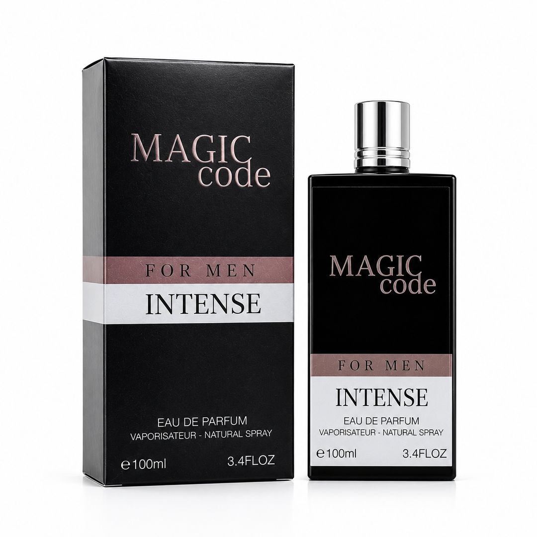 Magic Code Intense for Men Eau de Parfum 3.4 Fl Oz (100ml) – Long Lasting Woody Amber Spicy Men&