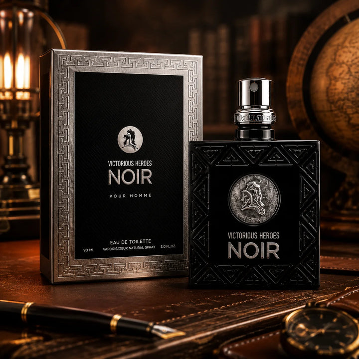 Victorious Heroes Noir Eau de Toilette for Men 3 Fl Oz (90ml) – Long Lasting Woody Aromatic Men&