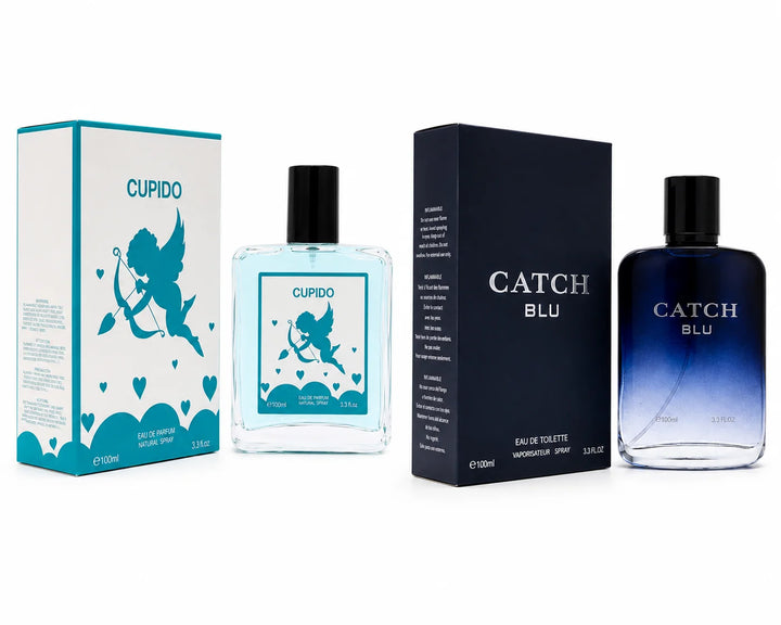 Cupido &amp; Catch Blu Cologne Gift Set for Men – 2 Piece Long Lasting Eau de Parfum &amp; Eau de Toilette Fragrance Collection, Fresh Citrus Woody Aromatic Perfume Gift Set for Men