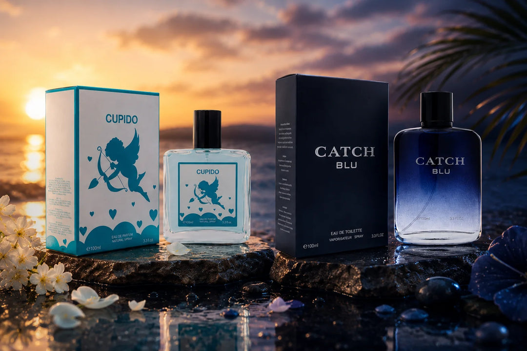 Cupido &amp; Catch Blu Cologne Gift Set for Men – 2 Piece Long Lasting Eau de Parfum &amp; Eau de Toilette Fragrance Collection, Fresh Citrus Woody Aromatic Perfume Gift Set for Men
