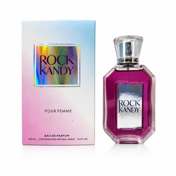 Rock Kandy Pour Femme Eau de Parfum for Women 3.4 Fl Oz (100ml) – Long Lasting Fruity Floral Perfume for Women – Sweet Feminine Fragrance with Berry, Floral &amp; Soft Musk Notes – Elegant Gift for Women