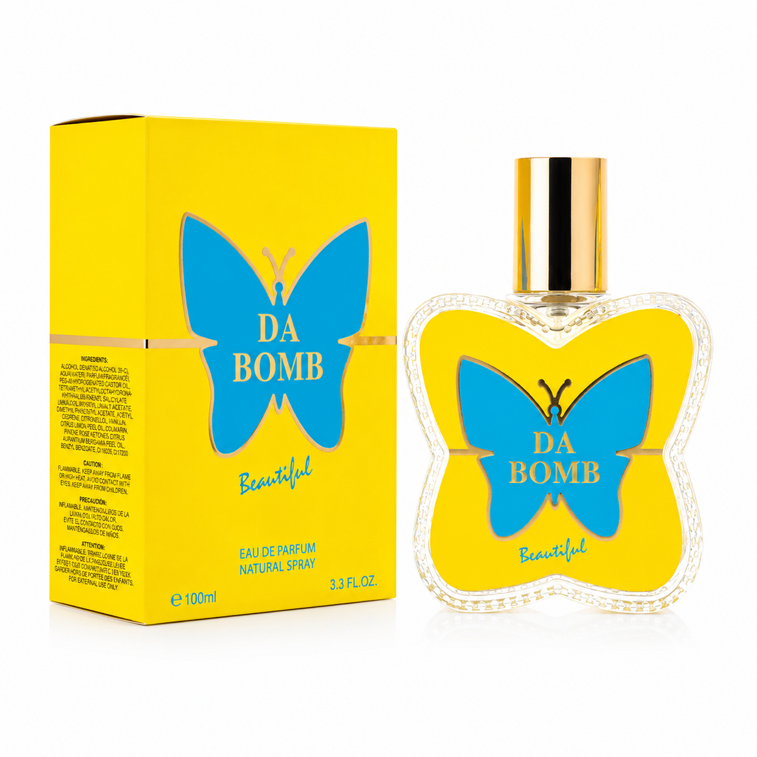 Da Bomb Beautiful Eau de Parfum for Women 3.3 Fl Oz (100ml) – Long Lasting Floral Fruity Perfume for Women – Sweet Fresh Feminine Fragrance with Citrus, Floral &amp; Musk Notes – Everyday Signature Scent Gift for Women