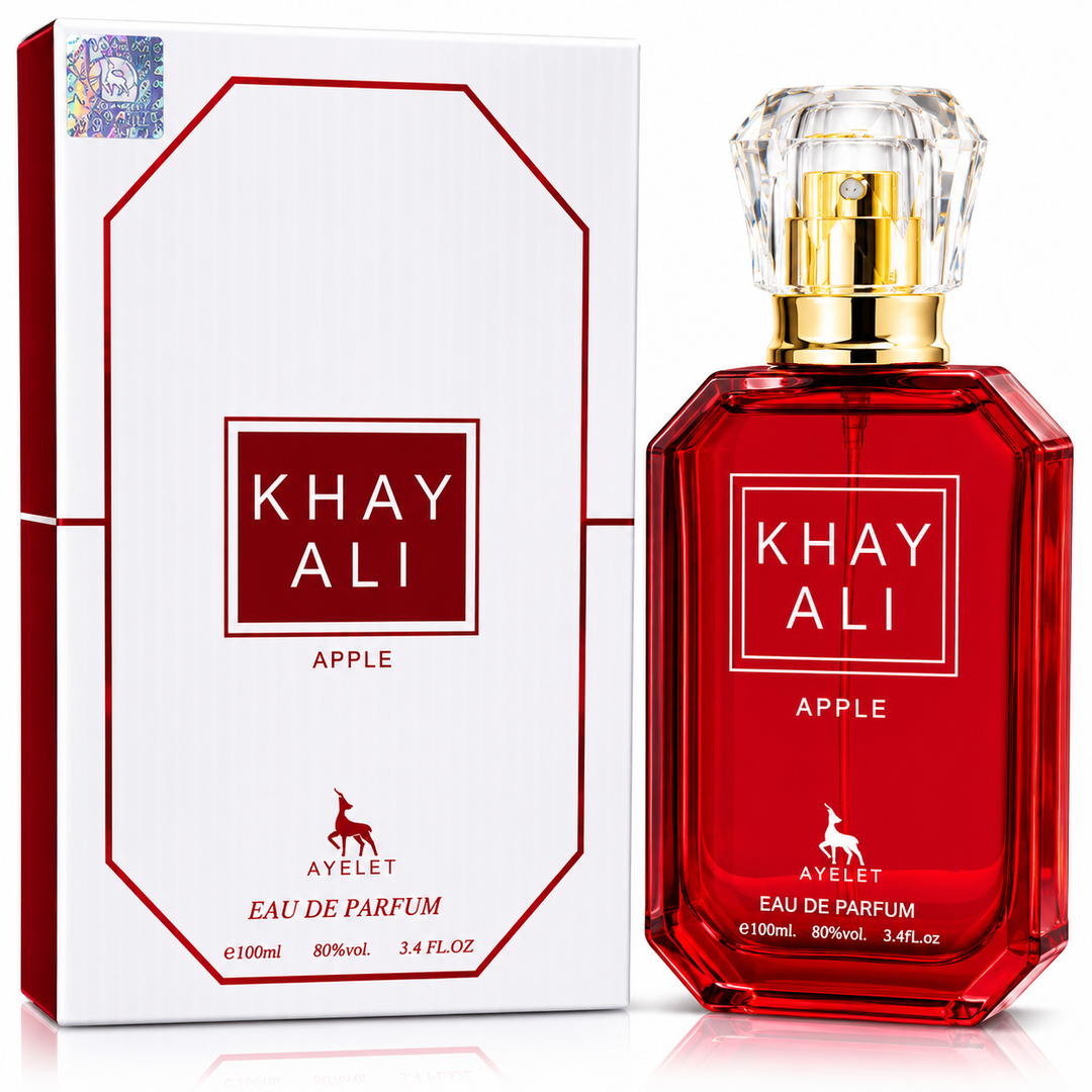 Khayali Apple Eau de Parfum for Women &amp; Men, 3.4 Fl Oz (100ml) – Fruity Apple Fragrance with Sweet Floral &amp; Warm Musk Notes – Long Lasting Unisex Perfume for Daily Wear and Special Occasions