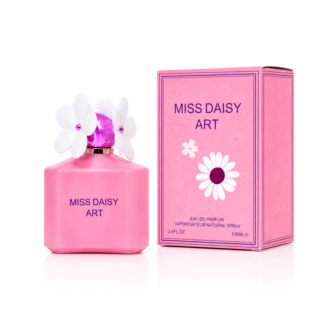 Miss Daisy Art Eau de Parfum for Women 3.4 Fl Oz (100ml) – Sweet Floral Perfume with Daisy Blossom, Soft Fruity &amp; Powdery Notes – Long Lasting Women&