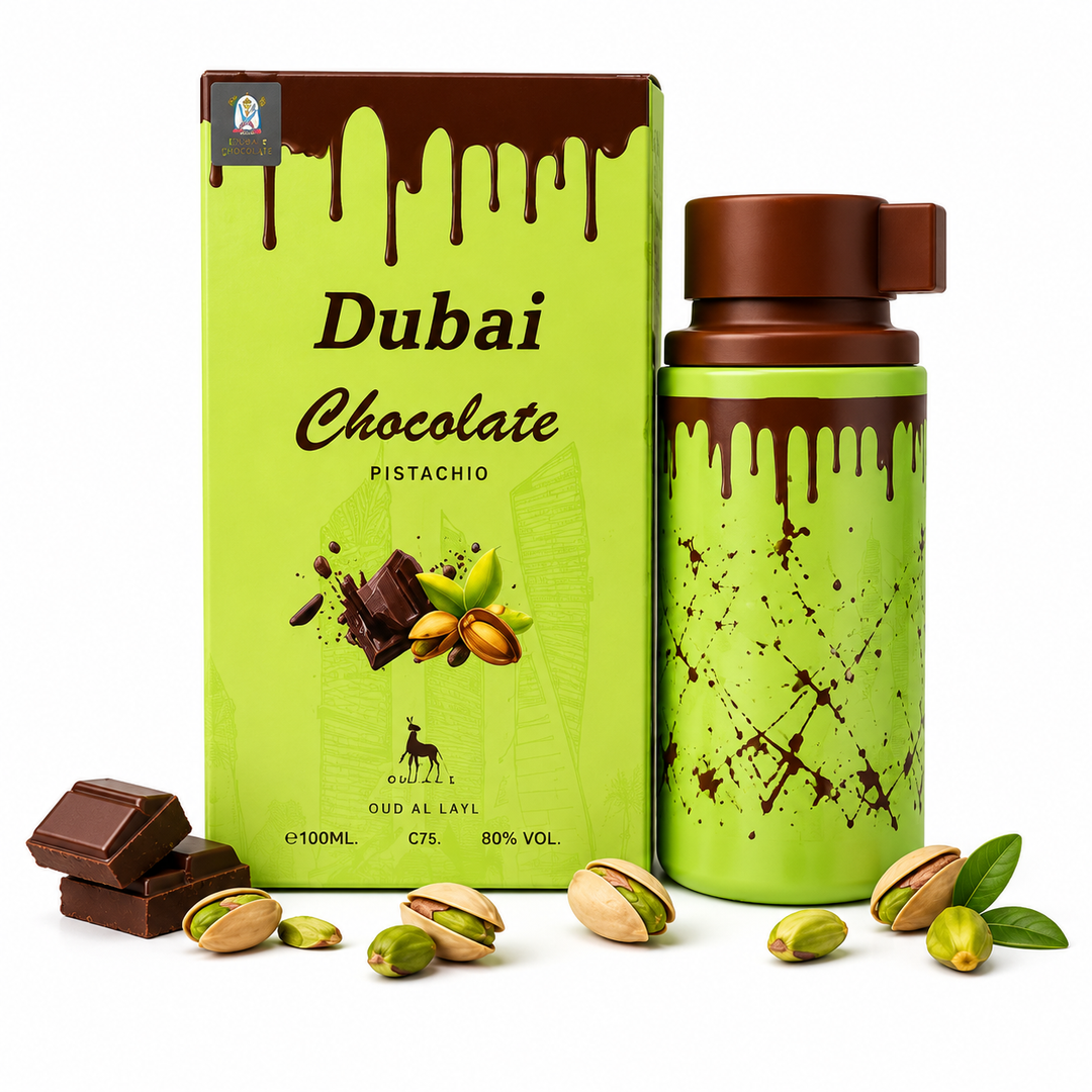 Dubai Chocolate Pistachio Eau de Parfum 3.4 Fl Oz (100ml) – Gourmand Chocolate Pistachio Fragrance with Sweet Nutty Notes, Warm Vanilla &amp; Creamy Accords – Long Lasting Unisex Perfume