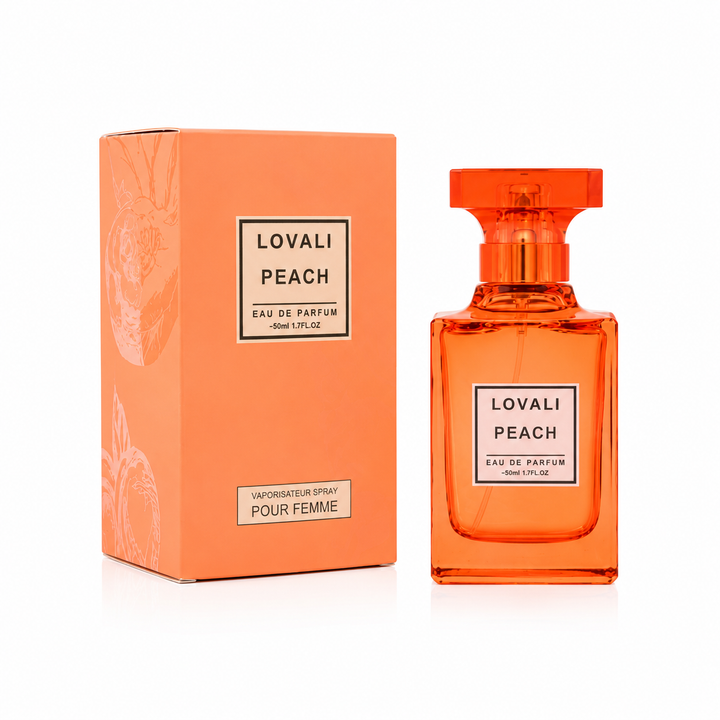 Lovali Peach Eau de Parfum for Women 3.0 Fl Oz (90ml) – Fruity Floral Peach Perfume with Sweet Juicy Notes, Soft Florals &amp; Warm Musk – Long Lasting Feminine Fragrance