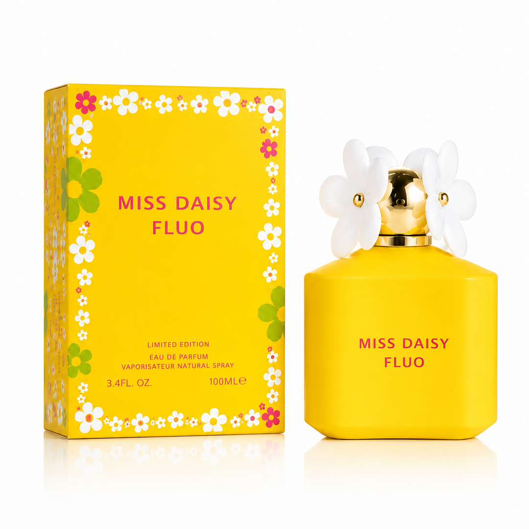 Miss Daisy Fluo Eau de Parfum for Women 3.4 Fl Oz (100ml) – Long Lasting Floral Fruity Perfume – Bright Sweet Feminine Fragrance Spray for Daily Wear &amp; Special Occasions