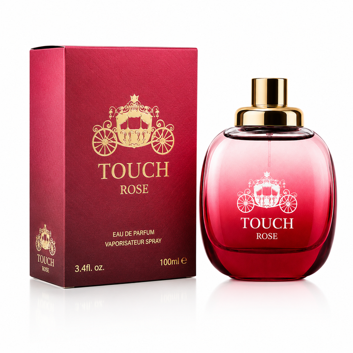Touch Rose Eau de Parfum for Women 3.4 Fl Oz (100ml) – Long Lasting Rose Floral Perfume – Elegant Feminine Fragrance Spray for Daily Wear, Date Night &amp; Special Occasions