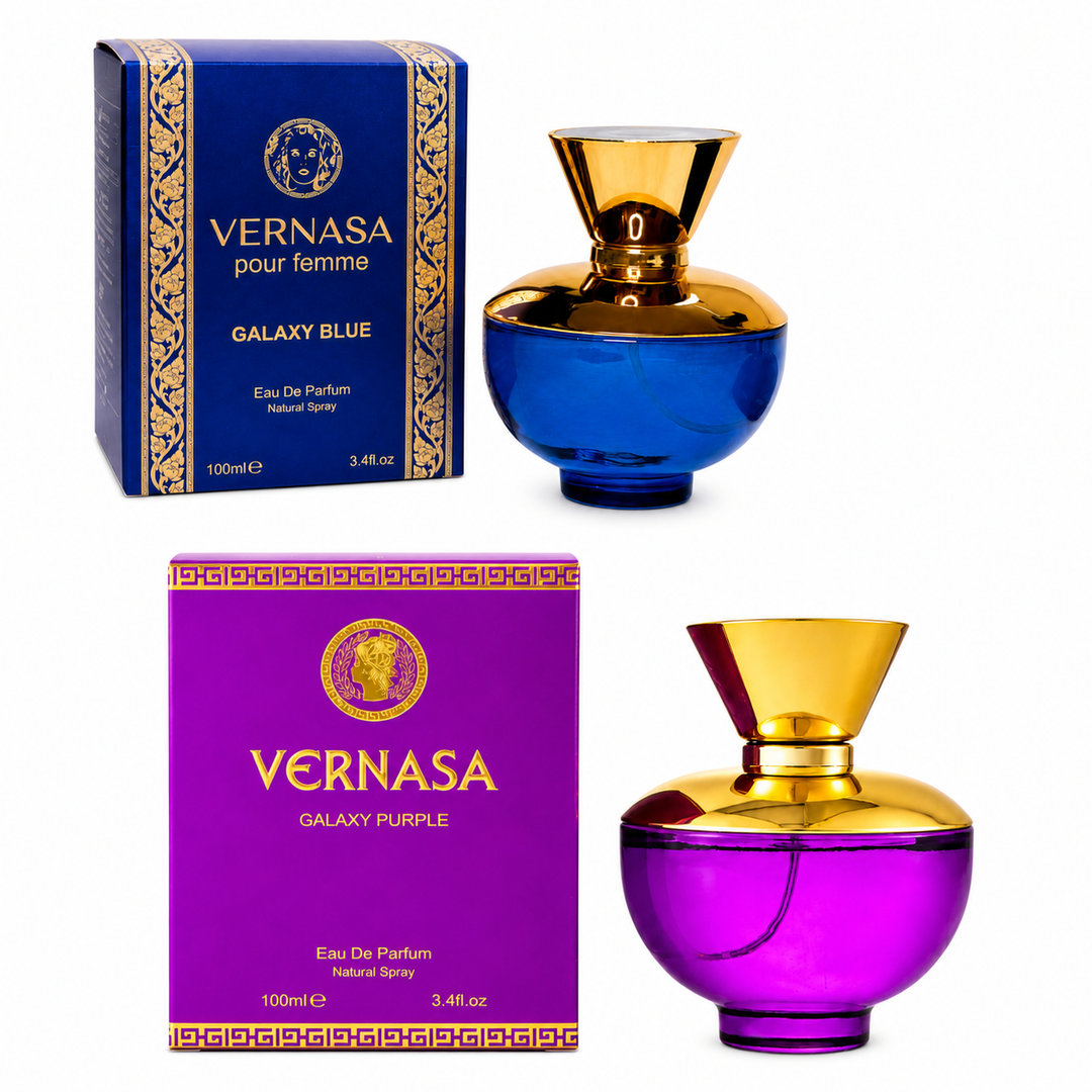 Vernasa Galaxy Blue &amp; Vernasa Galaxy Purple Perfume Gift Set for Women – 2 Pack Eau de Parfum Fragrance Collection, Long Lasting Floral Fruity Amber Perfumes, Luxury Scent Gift Set, 100ml Each