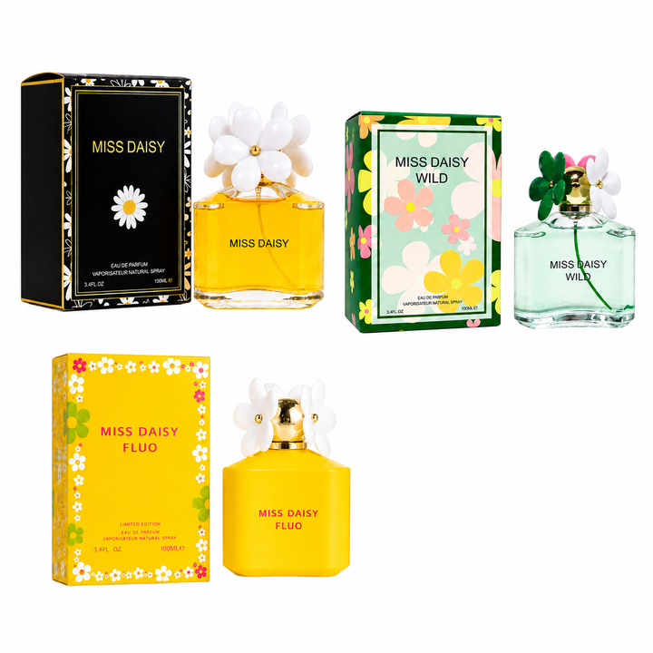 Miss Daisy Perfume Gift Set for Women – Miss Daisy, Miss Daisy Wild &amp; Miss Daisy Fluo Eau de Parfum 3-Pack, Long Lasting Floral Fruity Fragrance Collection, Luxury Women&