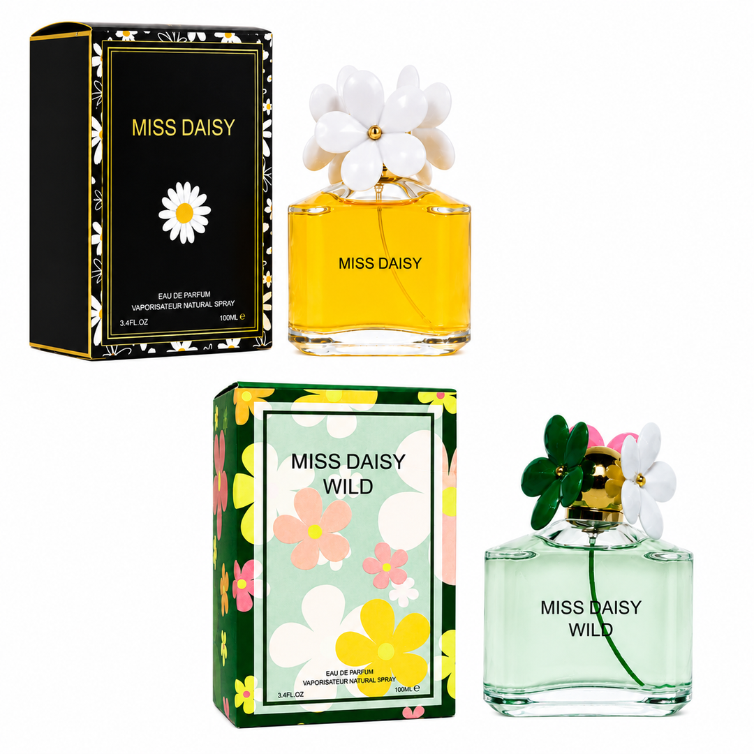 Miss Daisy &amp; Miss Daisy Wild Perfume Gift Set for Women – 2 Pack Eau de Parfum Collection 3.4 Fl Oz (100ml Each) – Long Lasting Floral Fruity Fragrance Spray for Women, Gift Set for Her