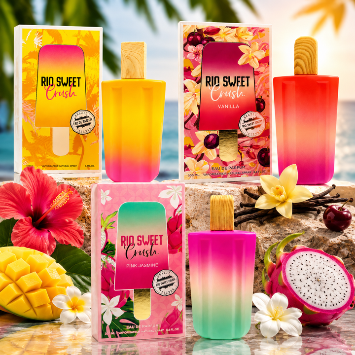 Rio Sweet Crush Perfume Gift Set for Women, 3 Pack Eau de Parfum Collection ( Vanilla &amp; Pink Jasmine), Long Lasting Sweet Fruity Floral Fragrance Set, Women&