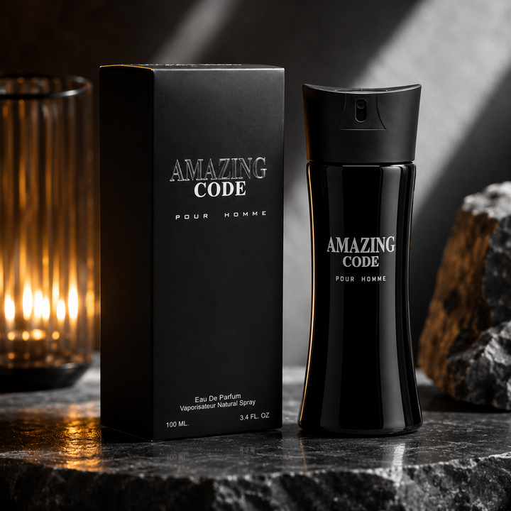 Amazing Code Pour Homme Eau de Parfum for Men 3.4 Fl Oz (100ml) – Long Lasting Woody Aromatic Cologne for Men, Fresh Masculine Fragrance, Signature Everyday Scent, Gift for Him