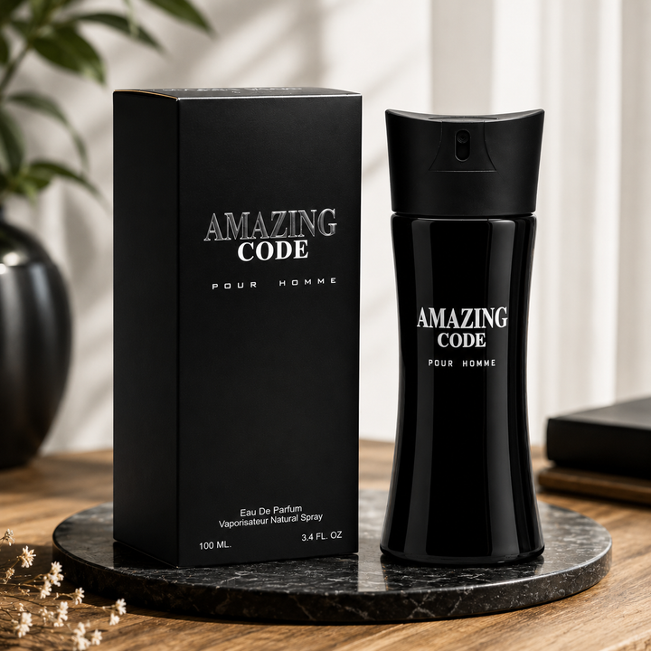 Amazing Code Pour Homme Eau de Parfum for Men 3.4 Fl Oz (100ml) – Long Lasting Woody Aromatic Cologne for Men, Fresh Masculine Fragrance, Signature Everyday Scent, Gift for Him