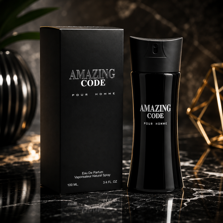 Amazing Code Pour Homme Eau de Parfum for Men 3.4 Fl Oz (100ml) – Long Lasting Woody Aromatic Cologne for Men, Fresh Masculine Fragrance, Signature Everyday Scent, Gift for Him