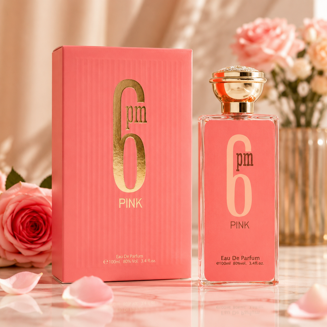 6 PM Pink Eau de Parfum for Women 3.4 Fl Oz (100ml) – Long Lasting Floral Fruity Perfume for Women, Sweet Feminine Fragrance, Elegant Everyday Scent, Perfume Gift for Her