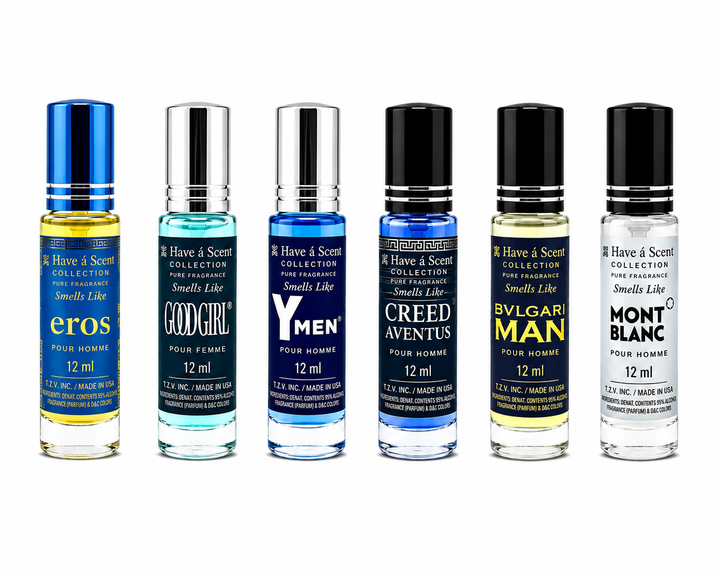 Wholesale Assorted Perfume Oil Roll-On Set – 6 × 12ml Fragrance Oils for Men &amp; Women | Long-Lasting